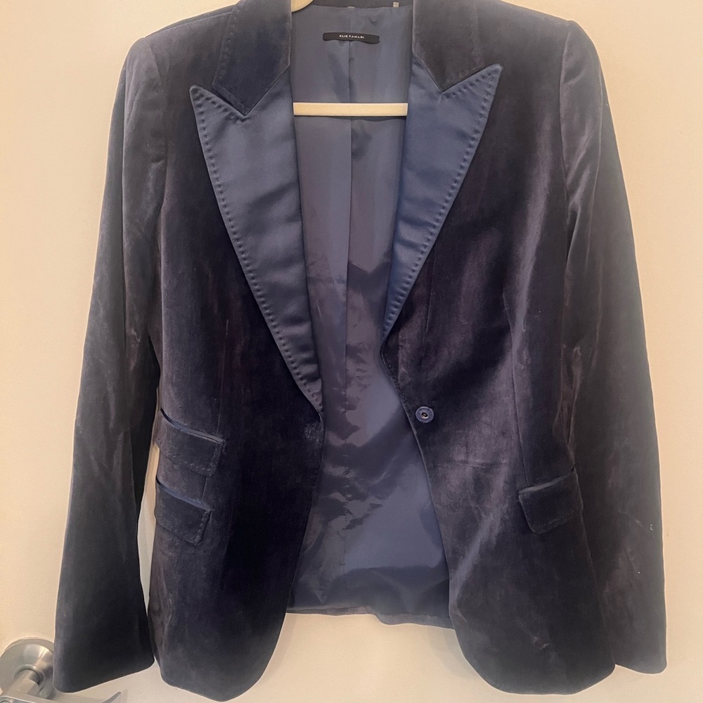 Elie Tahari Midnight Velvet Blazer